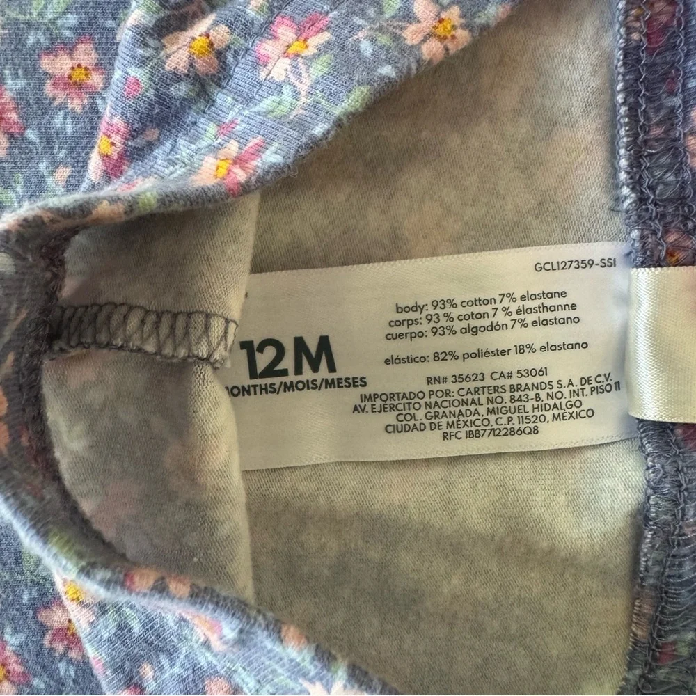OshKosh Floral Print Set of 2 Leggings Size 12M